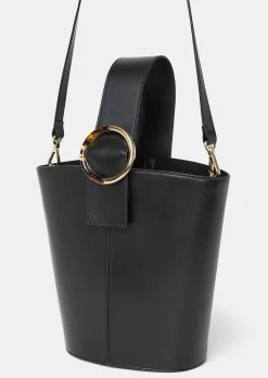 Sac Sophie noir en cuir lisse