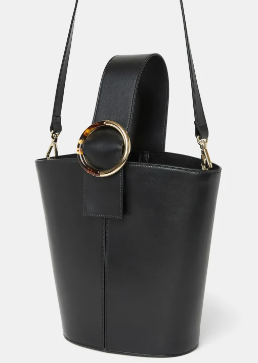 Sac Sophie noir en cuir lisse