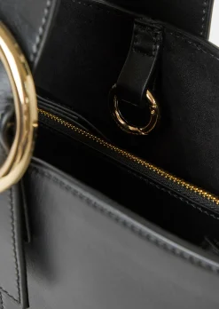 Sac Sophie noir en cuir lisse