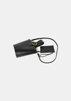 Sac Sophie noir en cuir lisse