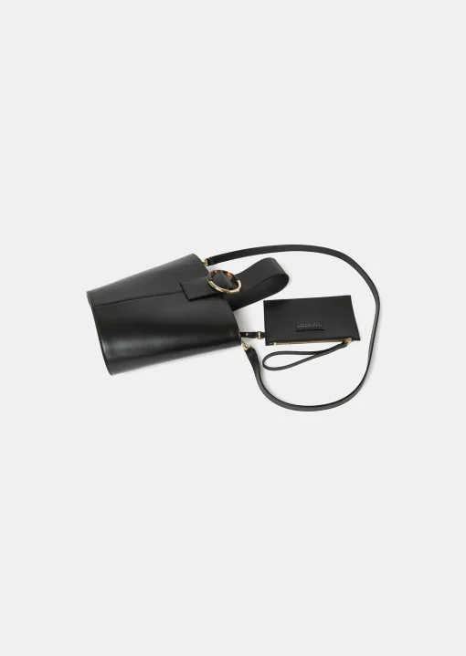 Sac Sophie noir en cuir lisse