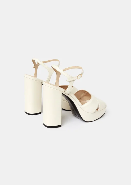 Sandales Kourtney écrues en cuir