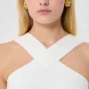 Top Prana écru en maille compacte lurex