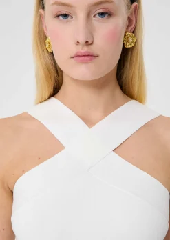 Top Prana écru en maille compacte lurex