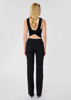 Top Prana noir en maille compacte lurex
