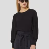 Top Tacci bleu nuit en crêpe