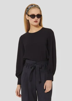 Top Tacci bleu nuit en crêpe