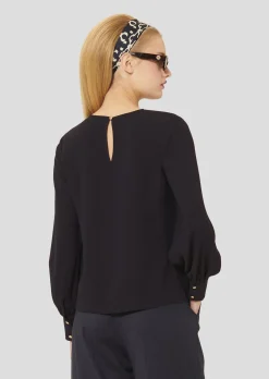 Top Tacci bleu nuit en crêpe