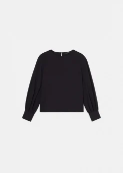 Top Tacci bleu nuit en crêpe
