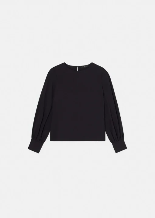 Top Tacci bleu nuit en crêpe