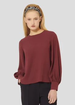 Top Tacci bordeaux en crêpe