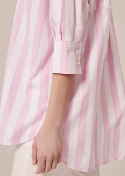 Top Tallulah rose à rayures en popeline