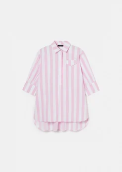 Top Tallulah rose à rayures en popeline