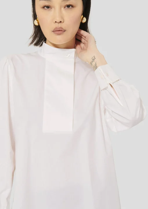 Top Tidore blanc en popeline