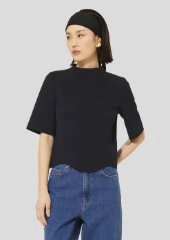 Top Tilda bleu nuit en toile double