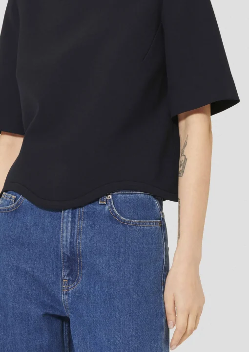 Top Tilda bleu nuit en toile double