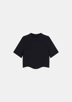 Top Tilda bleu nuit en toile double