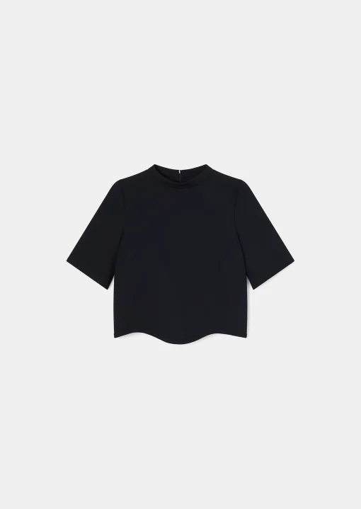 Top Tilda bleu nuit en toile double