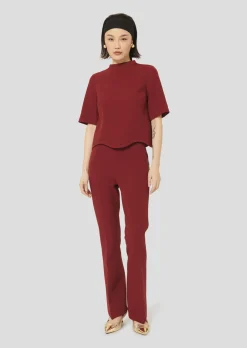 Top Tilda bordeaux en toile double