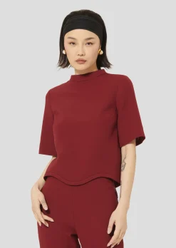 Top Tilda bordeaux en toile double