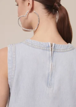 Top Tokono bleu clair en denim