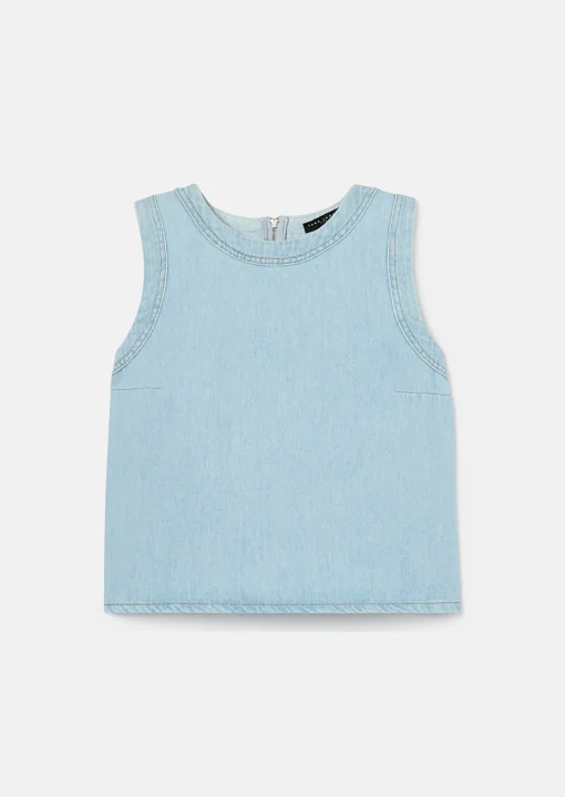 Top Tokono bleu clair en denim