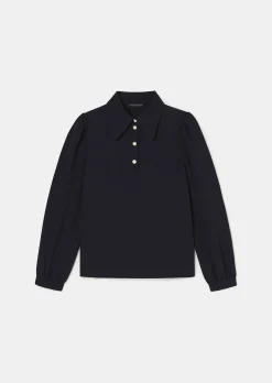 Top Tonio bleu nuit en crêpe