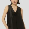 Top Topaze noir en satin duchesse