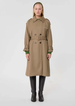 Trench-coat Ivan beige en laine mélangée