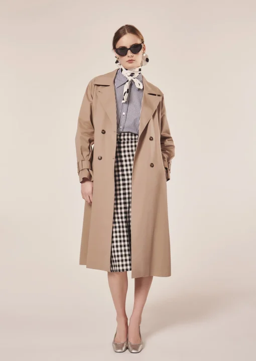 Trench-coat Ivan beige en gabardine de coton