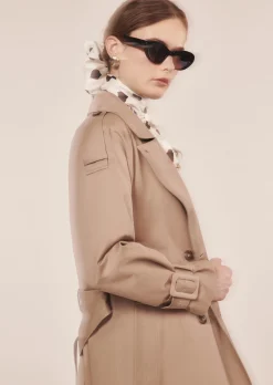 Trench-coat Ivan beige en gabardine de coton