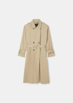 Trench-coat Ivan beige en gabardine de coton