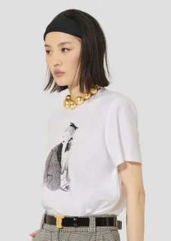 T-shirt Taragirl blanc en jersey double