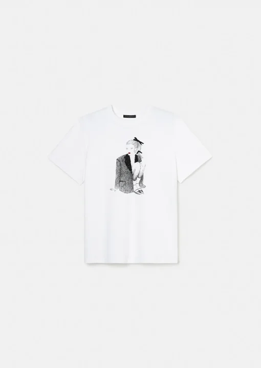 T-shirt Taragirl blanc en jersey double