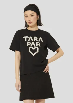 T-shirt Trefle noir en coton double face