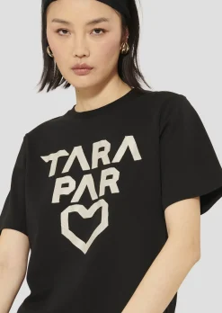 T-shirt Trefle noir en coton double face