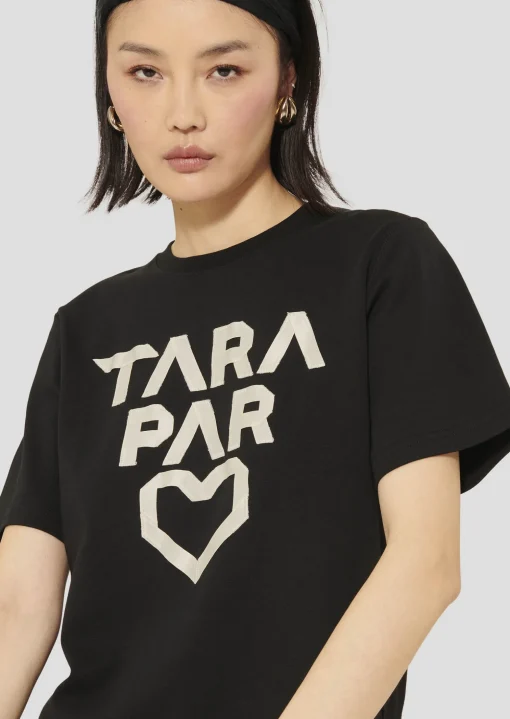T-shirt Trefle noir en coton double face