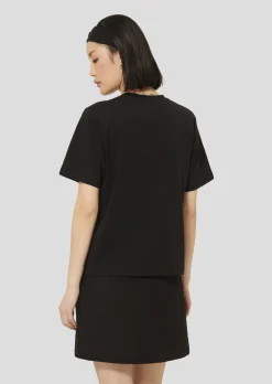 T-shirt Trefle noir en coton double face