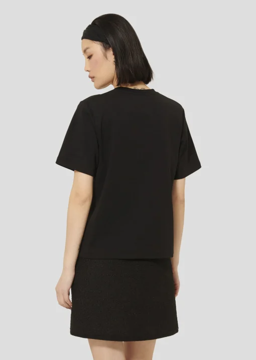T-shirt Trefle noir en coton double face