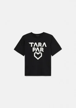 T-shirt Trefle noir en coton double face