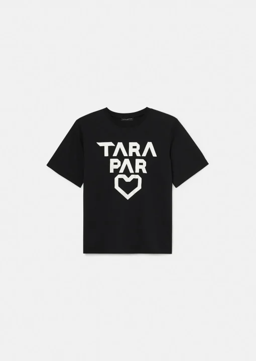T-shirt Trefle noir en coton double face