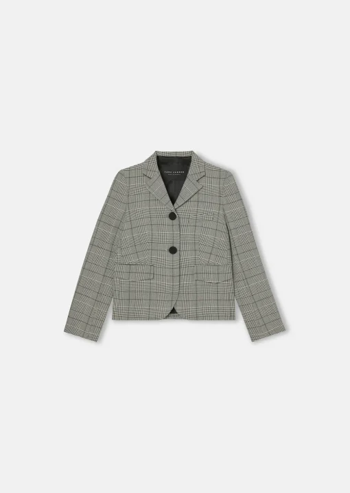 Veste Valensola grise à motif prince-de-galles