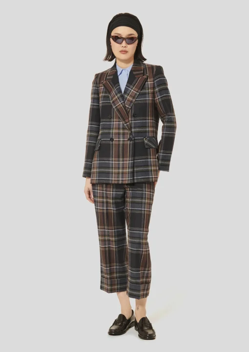Veste Valson bleu nuit en tartan