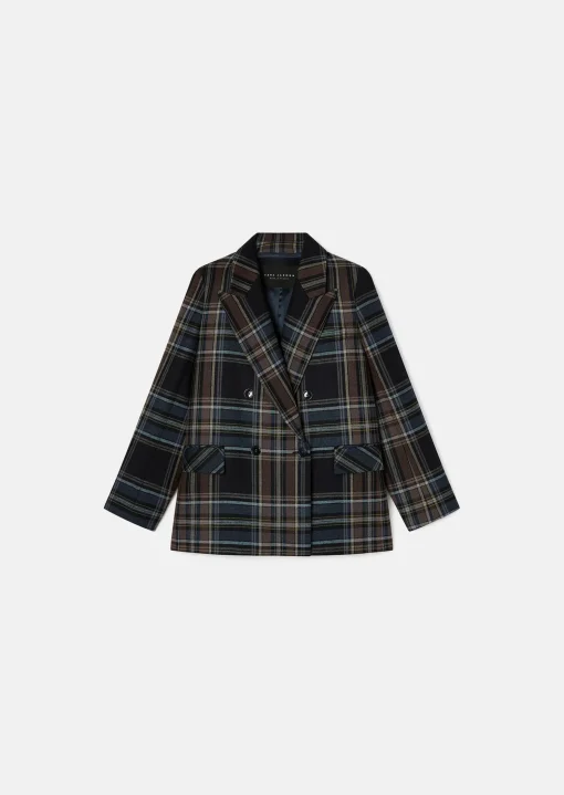 Veste Valson bleu nuit en tartan