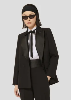 Veste Valson noire en toile tailleur