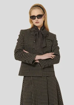 Veste Vannie noire à carreaux