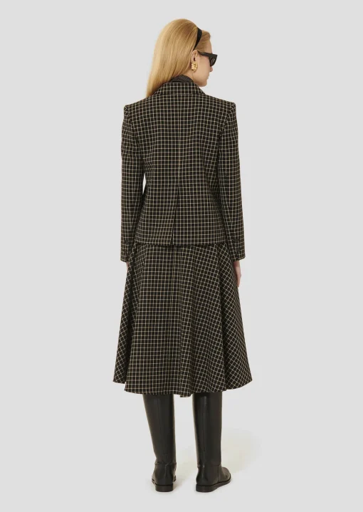 Veste Vannie noire à carreaux