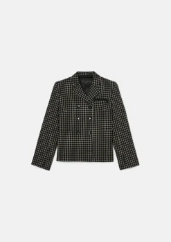 Veste Vannie noire à carreaux