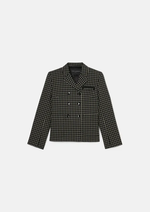 Veste Vannie noire à carreaux