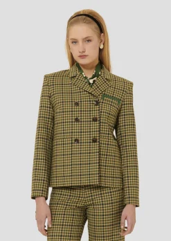 Veste Vannie verte en tartan